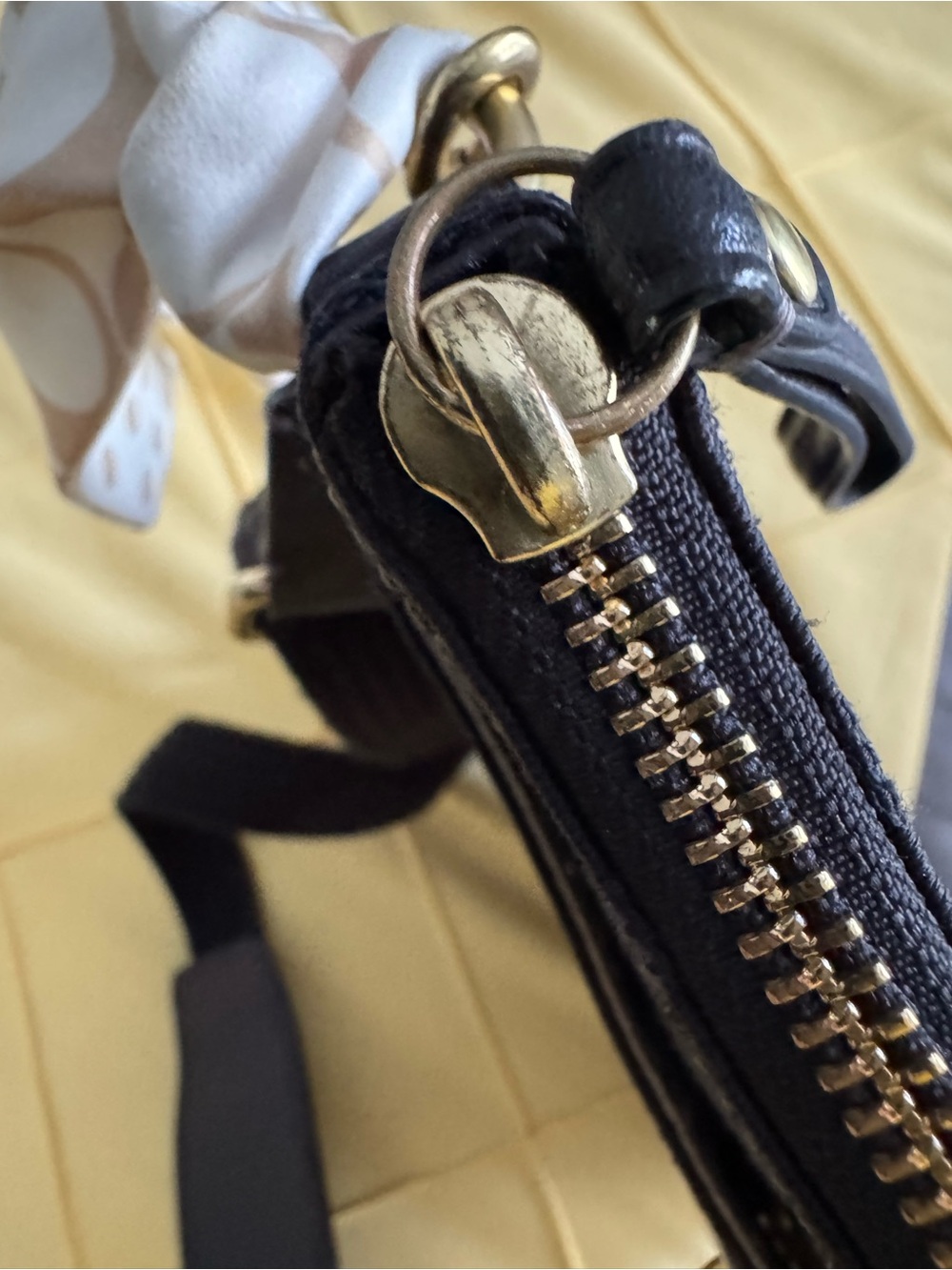 Coach Black Monogram Crossbody Bag with Cream Logo Scarf Accent - Picture 7 of 10